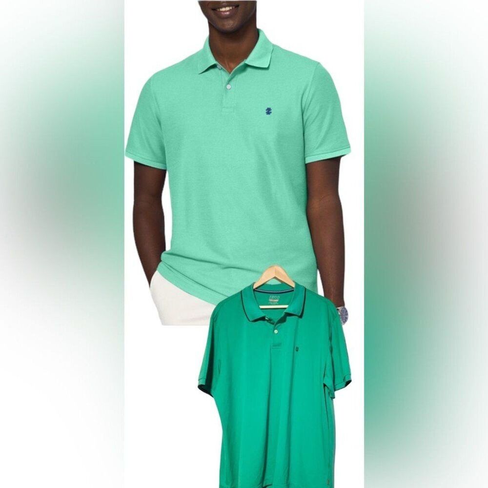 Izod Advantage Performance Kelly Green Polo Golf Short Sleeve Shirt Size XXL